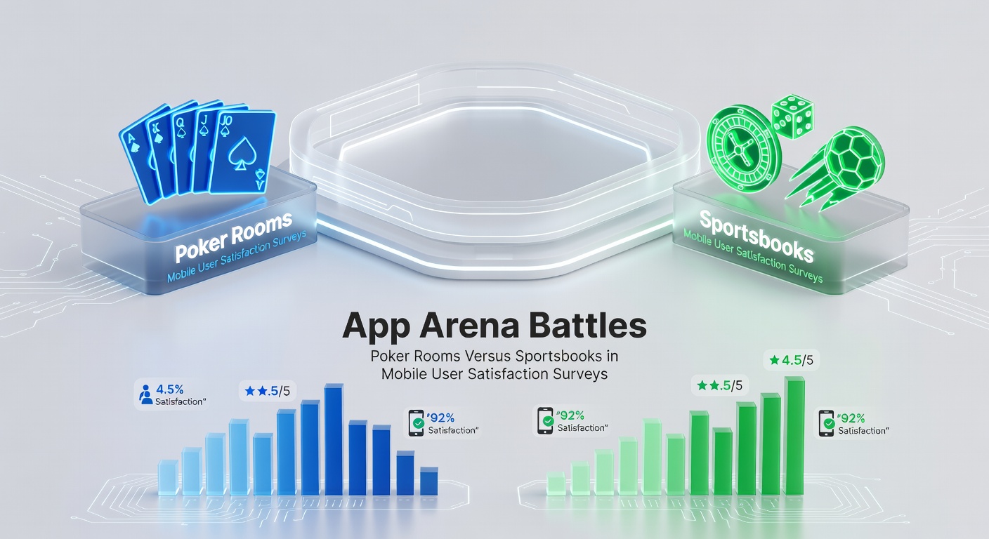 Screenshot montage of poker app interfaces showing customizable tables next to sportsbook dashboards with live odds feeds