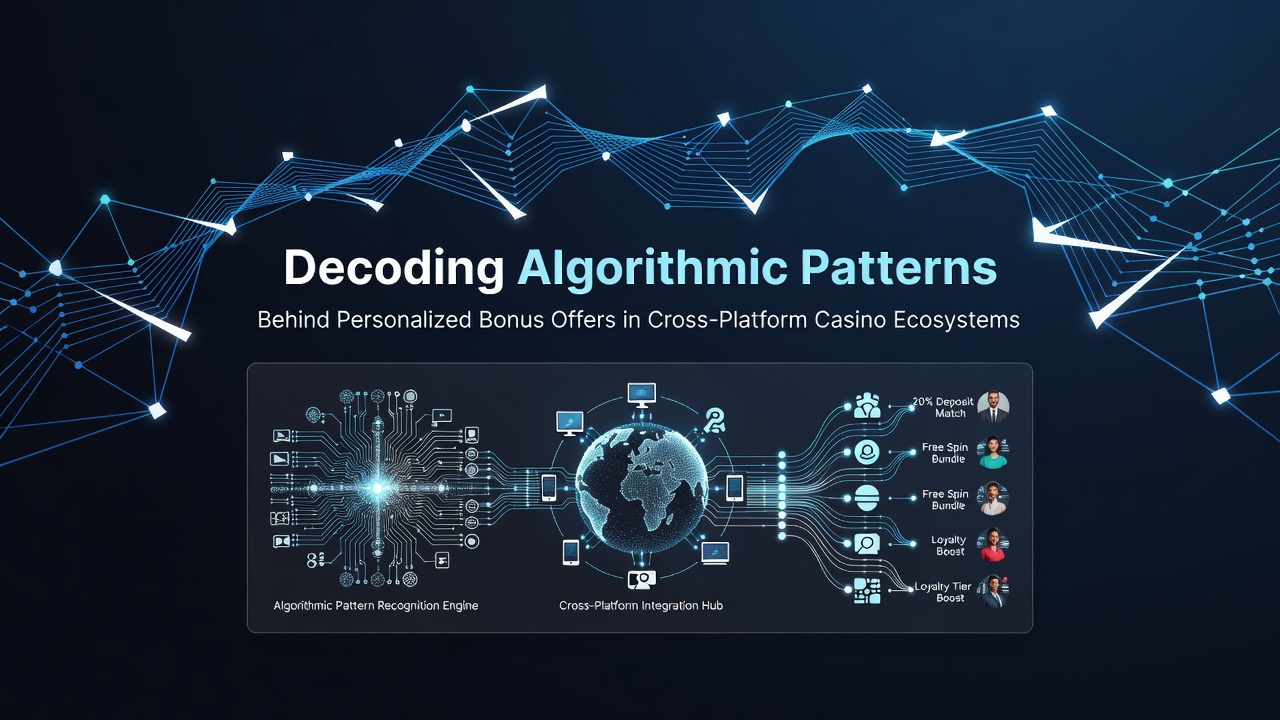 Visualization of algorithmic patterns in casino bonus systems showing data flows across multiple platforms