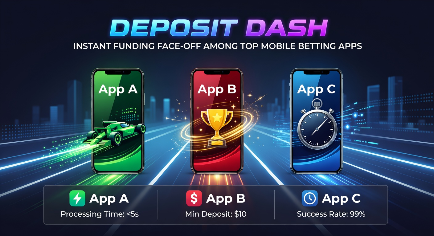 Smartphone displaying a mobile betting app interface with instant deposit options highlighted, showing payment methods like Apple Pay and cards ready for quick funding