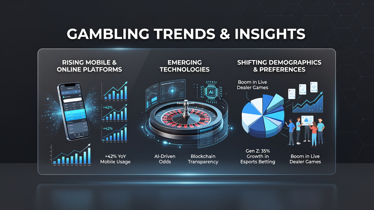Global gambling market overview showing regional participation trends and digital growth indicators for 2026