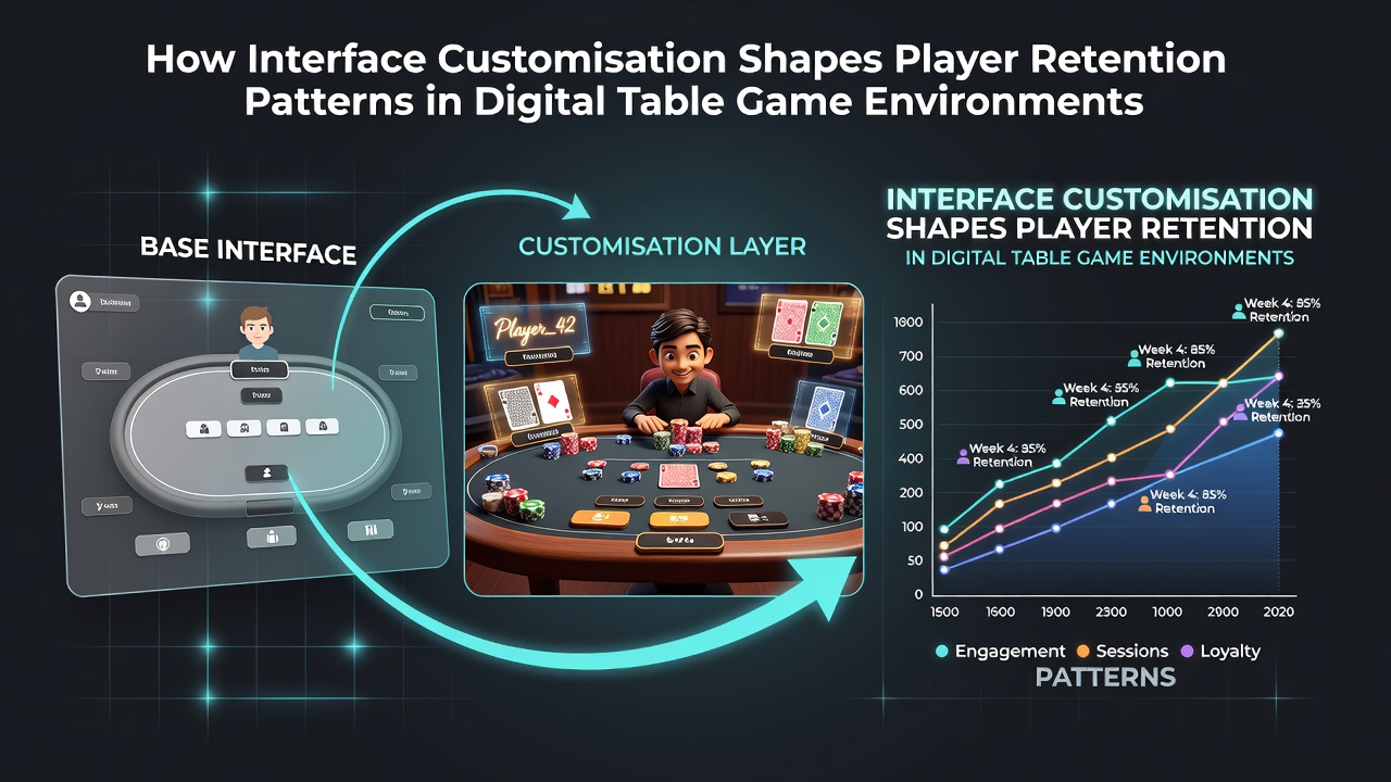 Screenshot showing customizable elements in a digital blackjack table interface including layout options and color themes