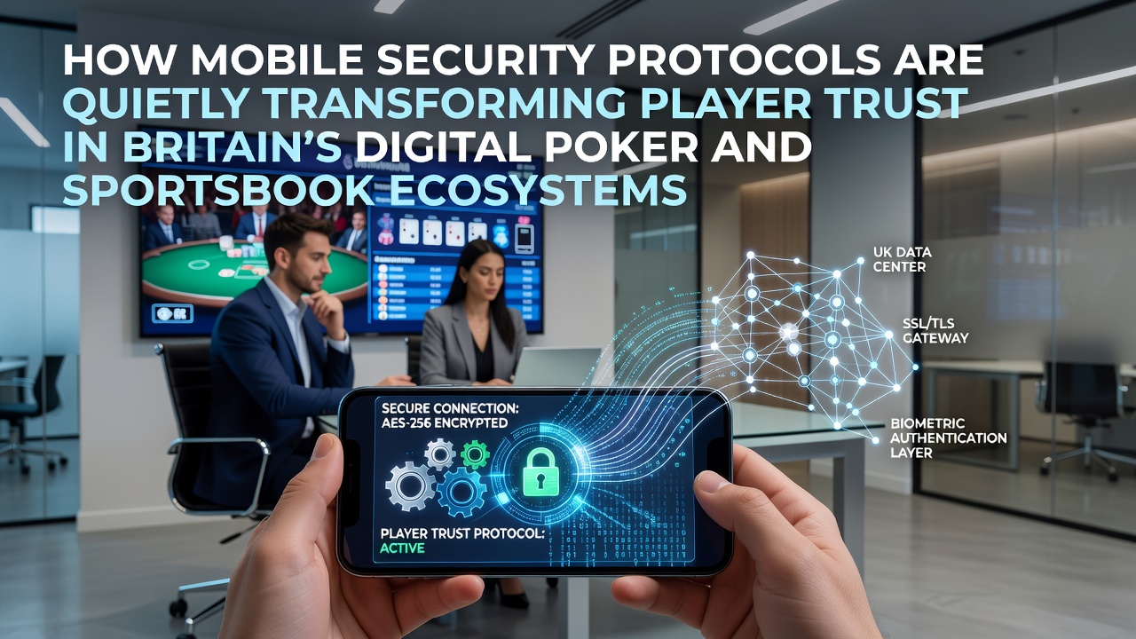 Mobile security protocols displayed on a smartphone screen within a digital poker interface