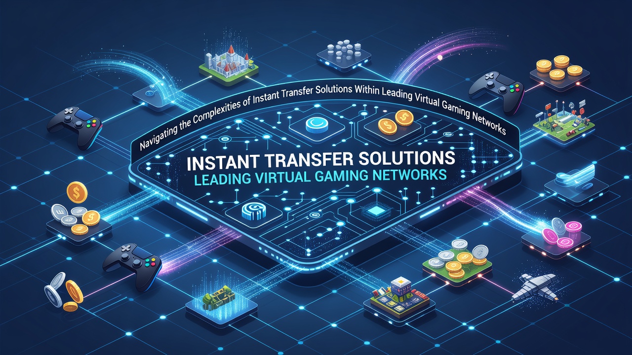 Overview of instant transfer interfaces in virtual gaming platforms showing mobile and desktop dashboards
