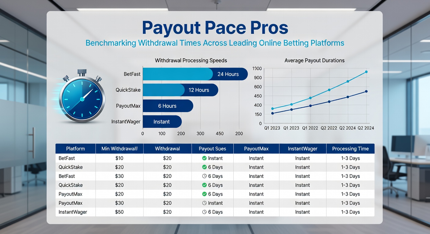 Infographic comparing payout speeds by method across DraftKings, Bet365, and Pinnacle, with timelines visualized in hours and days
