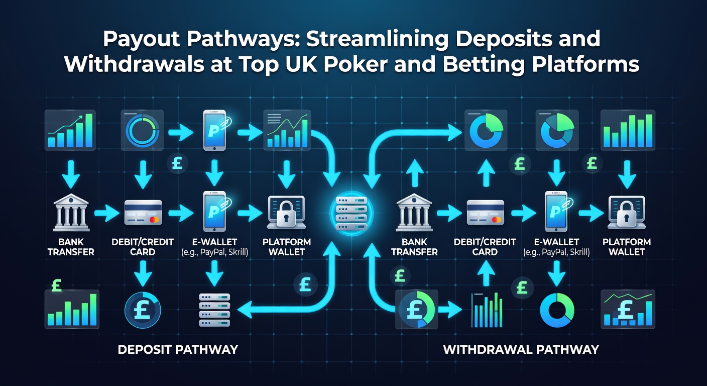 Infographic illustrating seamless deposit and withdrawal processes on mobile poker and betting apps, highlighting speed and security icons