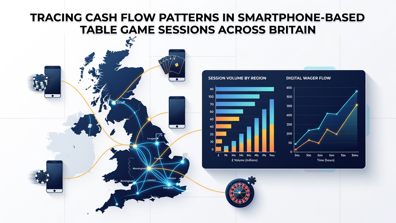 Infographic illustrating cash flow stages from deposit through betting cycles to withdrawal in mobile table games
