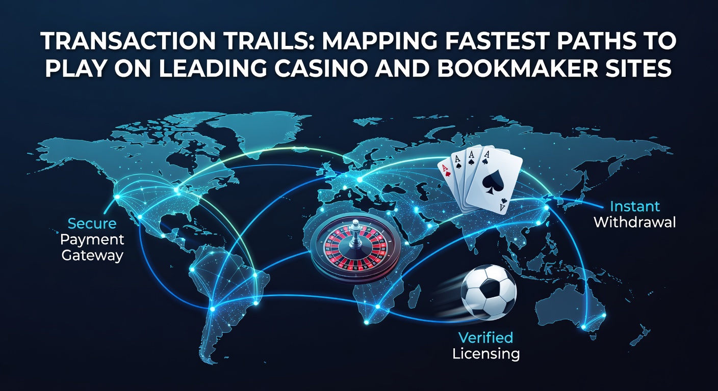 Digital graphic showing lightning-fast payment icons racing along transaction paths toward casino slot machines and betting slips on a sleek online platform